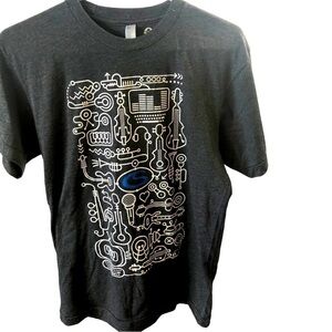 NEW Custom Ink Tee Women S Charcoal with Graphics Musical Instruments